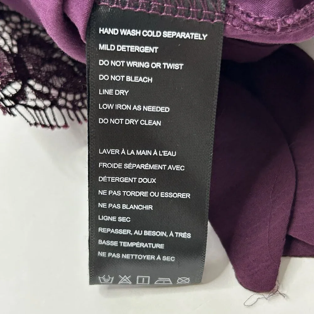 Free People Honey Honey Lace Mini Dress Size 2 Open Back Potent Purple - Picture 13 of 13